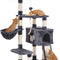 Cat Tree, Cat Tower for Indoor Cats with Scratching Board, Multi-Level Cat Furniture Condo with Feeding Bowl Smoky Gray HCT010G